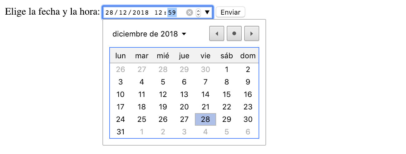 Imagen de un Input tipo Datetime